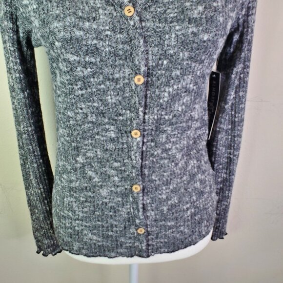 Almost Famous Juniors Grey Vneck Cardigan L - Picture 6 of 8